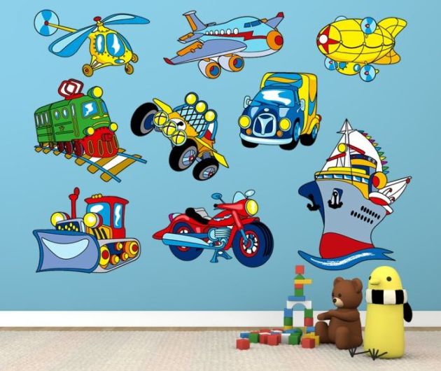 Stickers Infantiles Vehículos Motor - Vinilos Decorativos